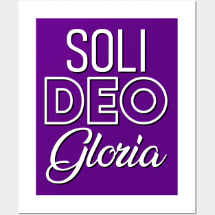 Soli Deo Gloria white text Posters and Art